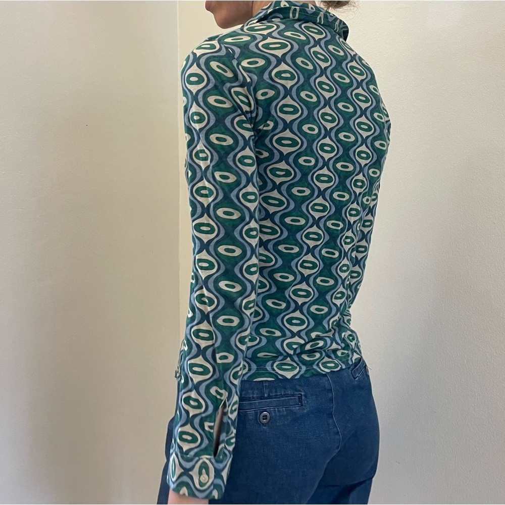 Mod Italian Pure Cotton Button Down Top - Picture 6 of 11